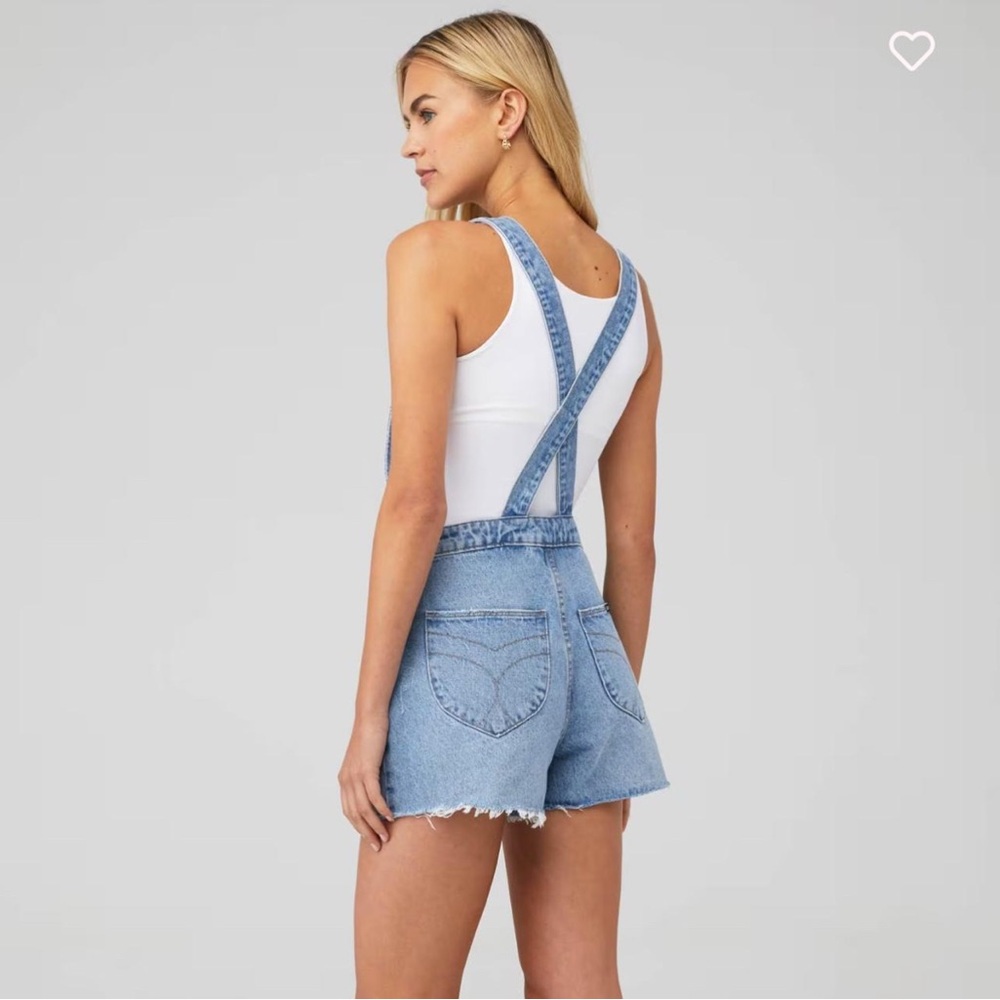 NWOT ROLLA'S Original Short High Rise Cut Off Denim Overalls